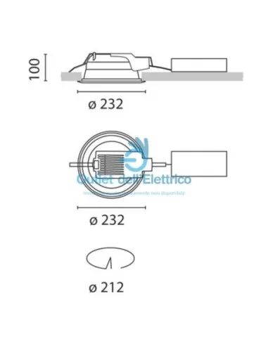 Iguzzini 3.3283.039.0 Sistema redondo fácil 2x18w tc
